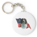 Brittany Spaniel Flag keychains