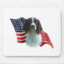 Brittany Spaniel Flag Mouse Pad