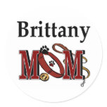 Brittany Spaniel Mom Gifts Round Sticker