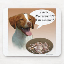 Brittany Spaniel Turkey Mouse Pads