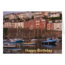 Brixham Harbour Birthday Card