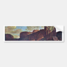 Broad River With Arch Bridge By Asselijn Jan Bumper Stickers