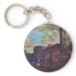 Broad River With Arch Bridge By Asselijn Jan keychains