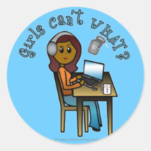 Broadcaster (Dark) Round Stickers