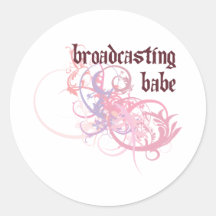 Broadcasting Babe Sticker