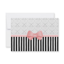Brocade Dot Stripe Personalised Invitations