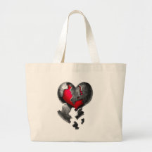 broken heart canvas bags
