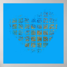 Broken Heart in blue Plakatdruck