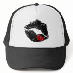 Broken Heart Kiss Lips hats