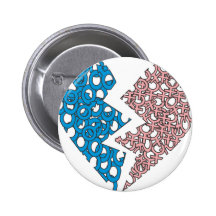 broken heart pinback buttons