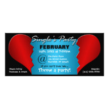 Broken Heart Single's Party - 9.25"x4" Invitations