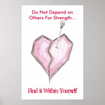 Broken Heart Skull Poster- Do not depend on...