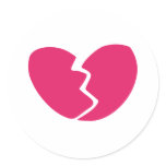 Broken Heart Round Stickers