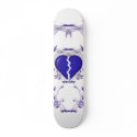 Broken Heart / Tribal Artwork (blue) Skateboard