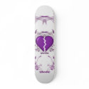 Broken Heart & Tribal Artwork: Purple: Skateboard