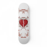 Broken Heart & Tribal Artwork: Red: Skateboard