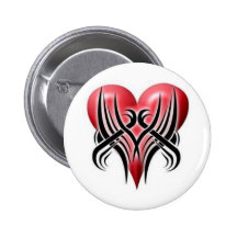 Broken Heart Tribal Pinback Button