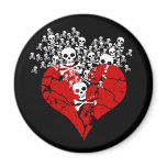 Broken Heart with Skulls magnets