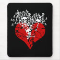 Broken Heart with Skulls mousepads