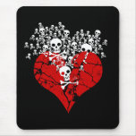 Broken Heart with Skulls mousepads