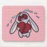 Broken Hearted Bunny on Pink Checks Mousepad