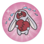 Broken Hearted Bunny with Pink Starburst Stickers