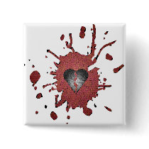 Broken Hearted Pinback Button