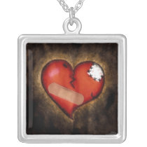 Broken/Mending Heart-sterling silver necklace