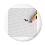 Broken pencil on writing pad refrigerator magnets