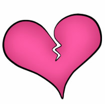 Broken pink heart anti Valentine's day Cut Out