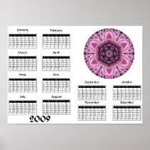 Bromeliad flower mandala - 2009 Calendar Poster
