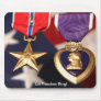 bronse star and purple heart mousepad