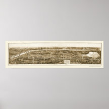 Bronx, NY Panoramic Map - 1897 Print