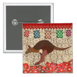 Bronze & Blush Wallaby Damask Button