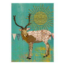 Bronze Buck Baby Shower Sunshine Teal Invitation