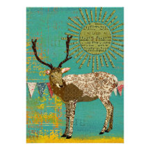 Bronze Buck Baby Shower Teal Sunshine Invitation