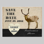 Bronze Buck Black & White Save the Date  Postcard postcards