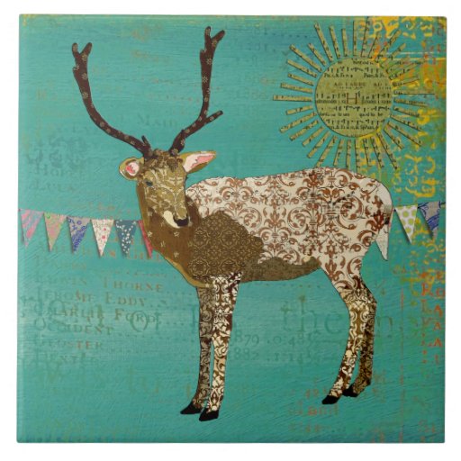 Bronze Buck Sunshine Teal  Tile