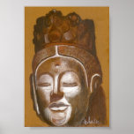 bronze head of Buddha Poster