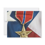 Bronze Star on American flag invitations