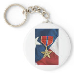 Bronze Star on American flag keychains