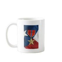 Bronze Star on American flag Mugs