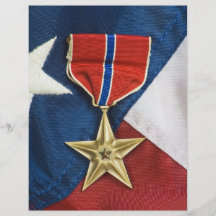 Bronze Star on American flag Personalized Flyer