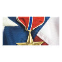 Bronze Star on American flag photo cards