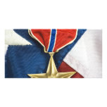Bronze Star on American flag photo cards