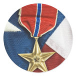 Bronze Star on American flag stickers