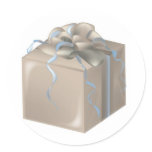 Bronze Wedding Present with Bow Sticker