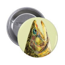 Brook Trout Fisherman Button