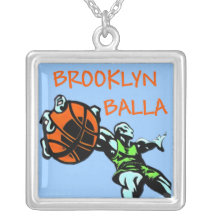 Brooklyn Balla Basketball Silver Pendant