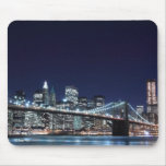 Brooklyn Bridge and Manhattan Skyline At Night mousepads